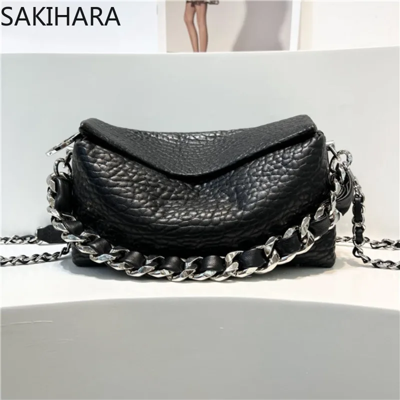 Crossbody Bags for Women Solid Large Capacity Sheepskin Chains Designer All Match Temperament Casual Soft Bolsos Para Mujer