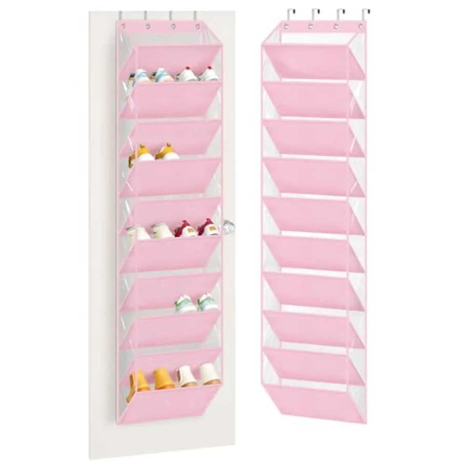 

10-уровневый прозрачный органайзер для обуви на дверь, с глубокими карманами, большая подвесная полка для обуви на дверь шкафа, вмещает 20 пар обуви