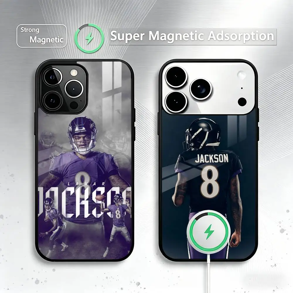 

Sport L-Lamar Jackson Phone Case For iPhone17,16,15,14,13,12,11 Plus,Pro Allows magnetic wireless charging