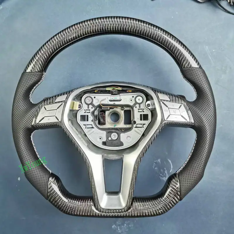 

For Mercedes-Benz W204 W212 W218 GLK207 C63 A45 A172 E280 (No Paddle Shifters) 100% Real Carbon Fiber Car Steering Wheel
