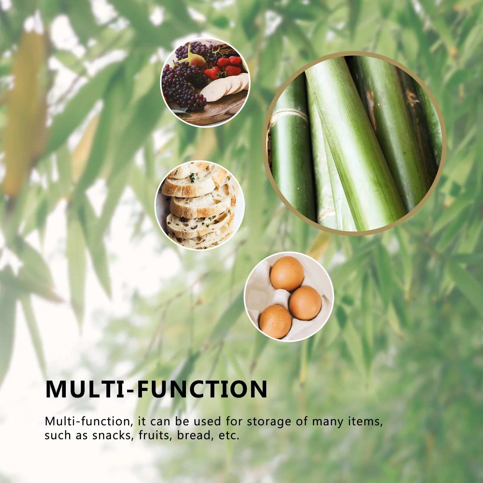 

1Pcs Bamboo Snack Basket Hand Woven Multi-Purpose Storage Container for Bread Pastry Fruits Household Decorative Basket