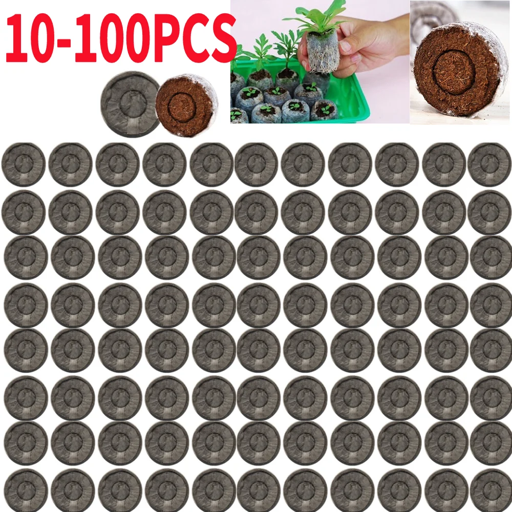 10-100PCS Seedling Soil Block Starting Plugs Seeds Starter Professional Tool 30mm For Garden or Planter Pot Grow Herb