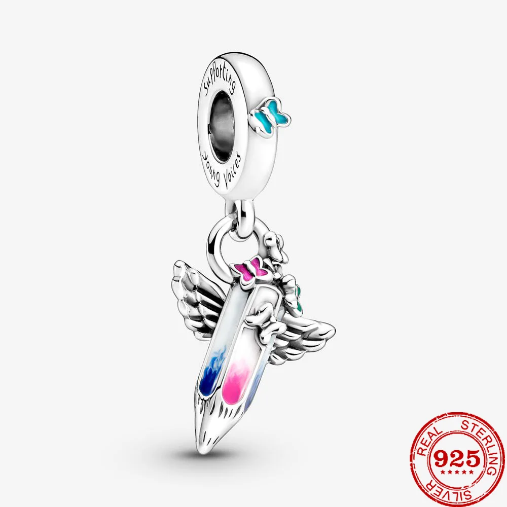 

New 925 Sterling Silver Dreams Of The Future Crayon Dangle Charm beads Fit Original Pandora Charm Bracelet Jewelry for Women