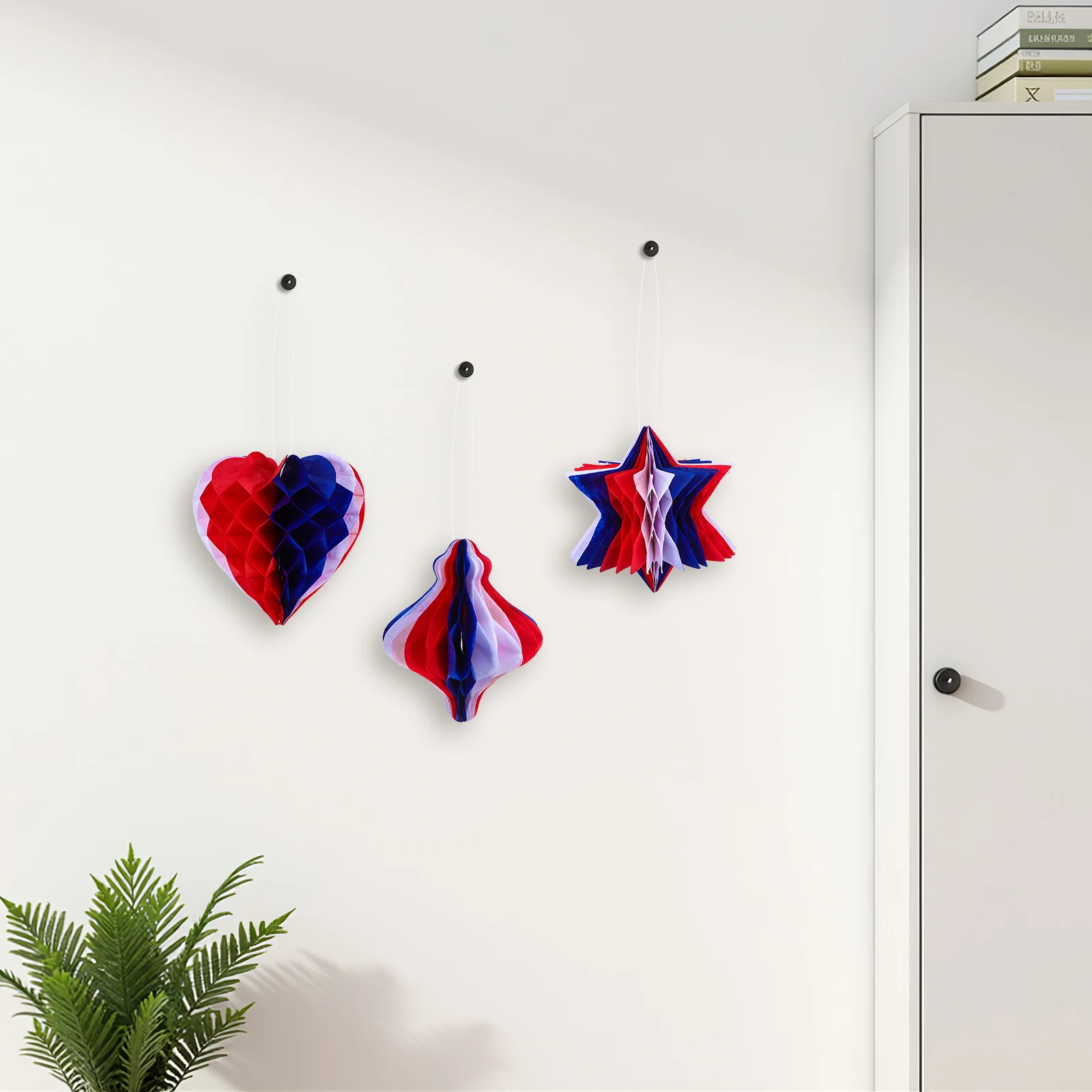 

6Pcs Patriotic Red White Blue Honeycomb Balls Independence Day Decor Usa Holiday Party 4th July Memorial Event