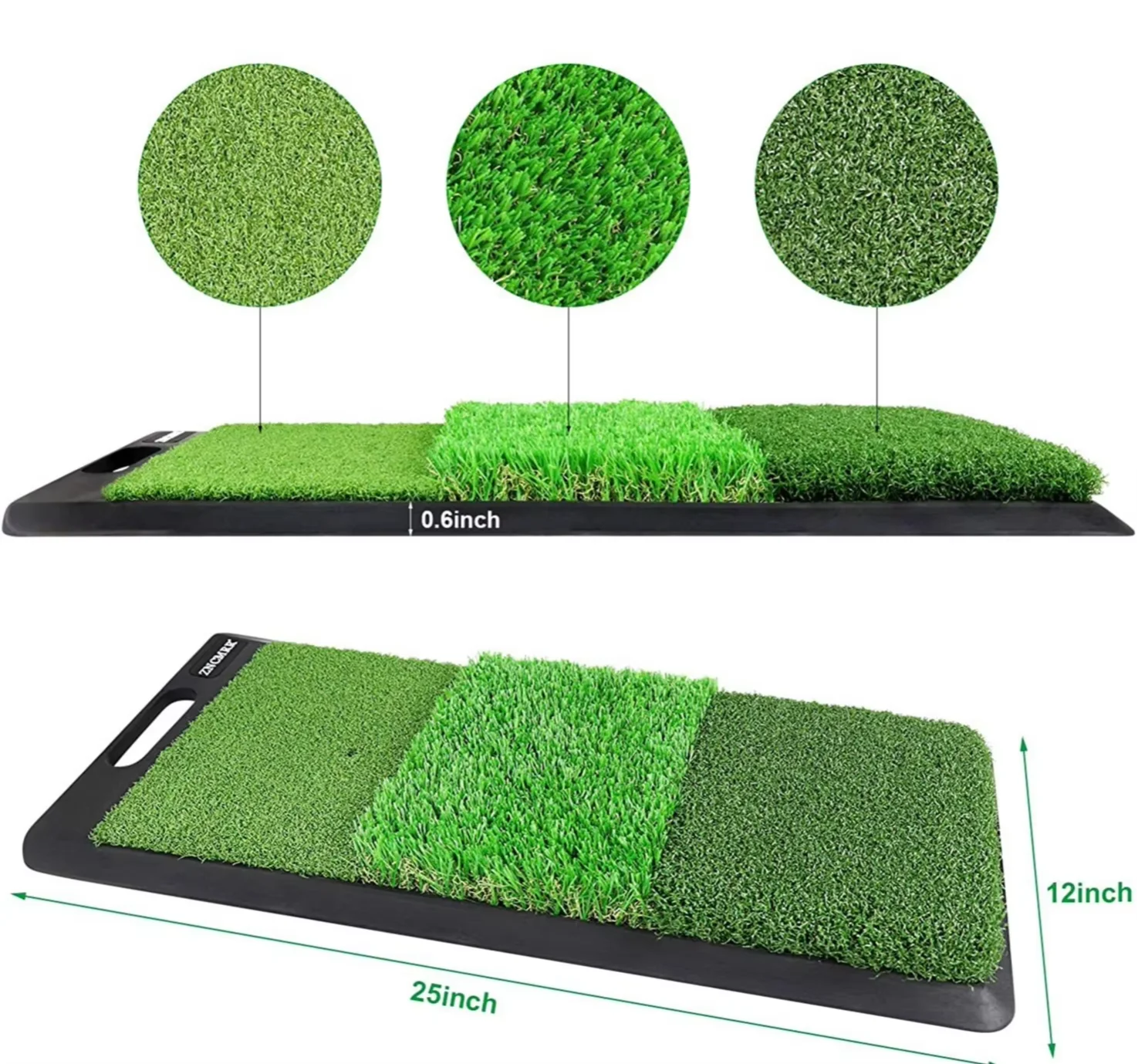 

2026 Top-Rated Portable Tri-Turf Golf Hitting Mat Real Feel Indoor/Outdoor Practice Net Swing Path Markers For Irons For Home Ga