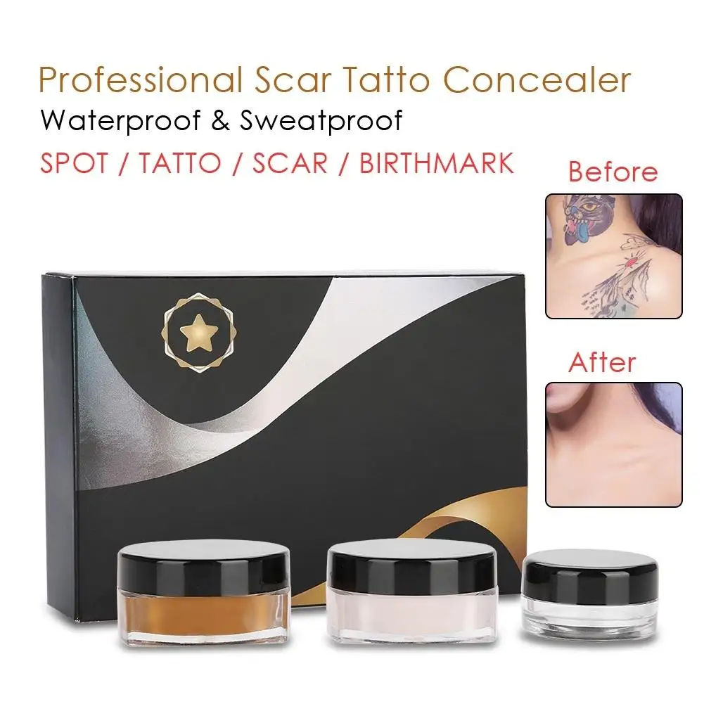 Upgrade profession elle Narbe Tattoo Concealer Vitiligo Verstecke Gesicht Augen lippe Make-up Abdeckung Creme-1 Set