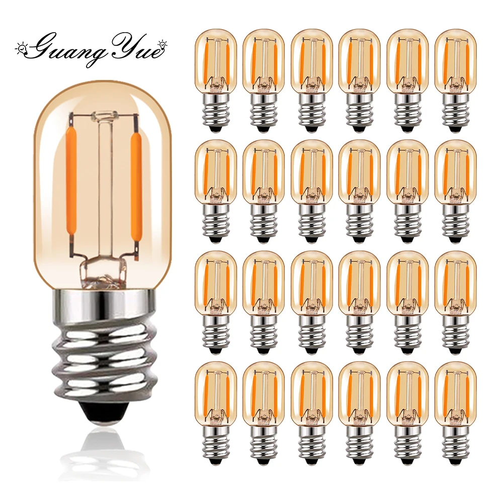 Ampoules à Filament LED Vintage, Bougie Ambre, Ampoule de Remplacement Indispensable pour Rue, Guirxiété Extérieure, E14, E12, 220V, 110V, 2200K, 25Pcs