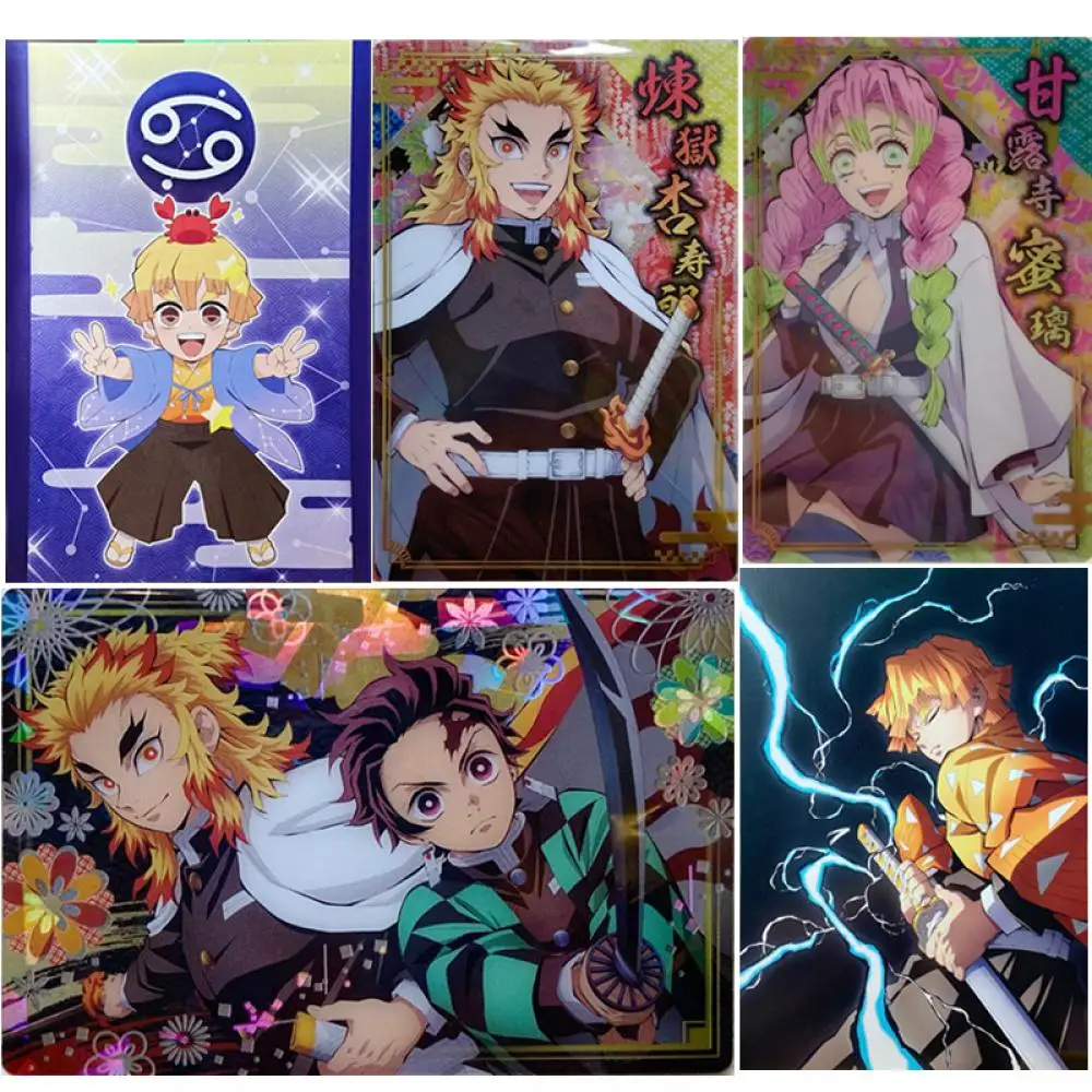 Anime Demon Slayer Agatsuma Zenitsu Rengoku Kyoujurou Kanroji Mitsuri Kamado Tanjirou collection card Christmas birthday gift