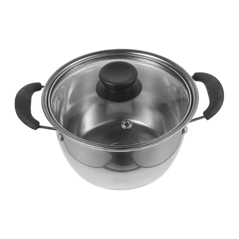

Double-handled Soup Pot Saucepans with Lid Stainless Steel Stockpot Cooking