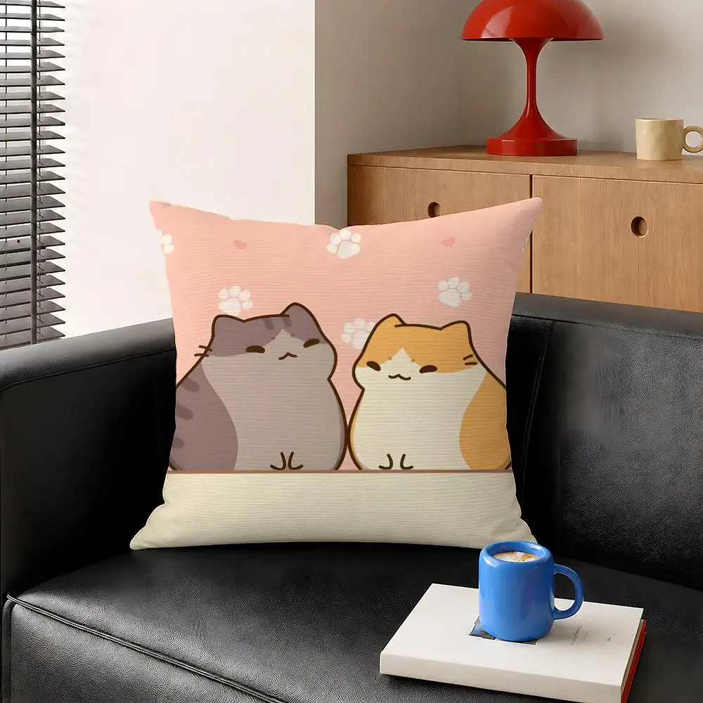 Character Bichi Mao Cat Mascot Cushion Cover Decorative Pillowcase Soft Short Plush Cozy Durable Sofa Home Decor Items Gift