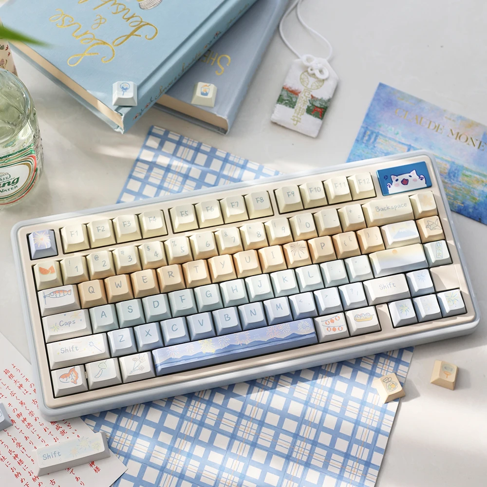 95 คีย์โปรไฟล์เชอร์รี่ PBT Keycaps Spark Conference Theme Key สําหรับคีย์บอร์ด 61/64/68/75 คีย์ AULA F75 KeyCap