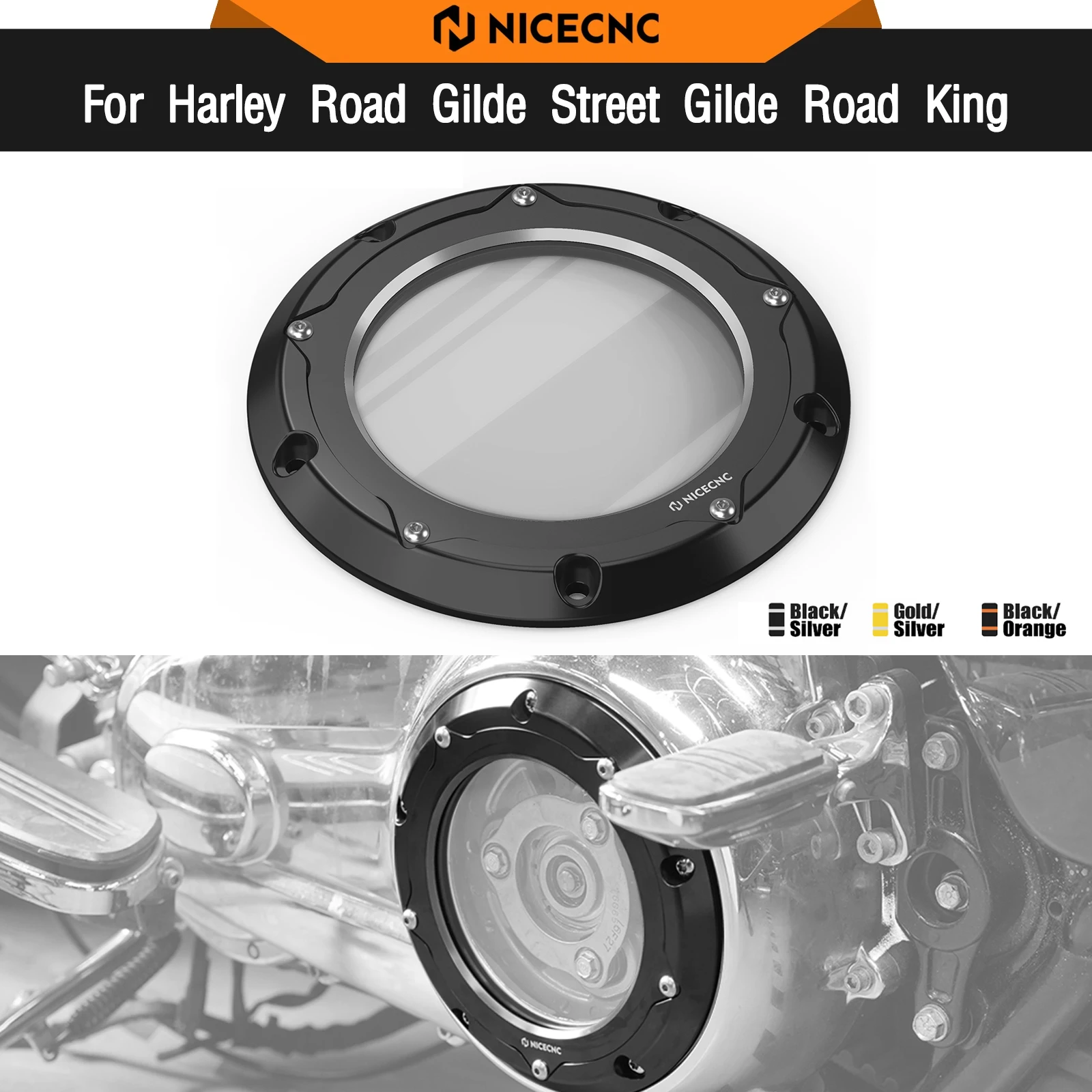 

For Harley Street Glide FLHX 2016-2025 Derby Cover Road King FLHR FLHRXS Road Glide FLTRX FLTRU Electra Glide Ultra Classic