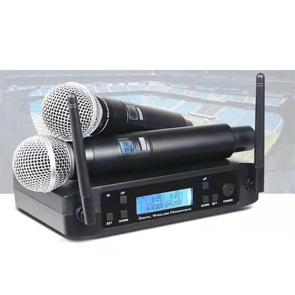 

GLXD4 SM58 Beta58 Professional Wireless Microphone Dual Handheld Mic for Vocal Concert Singing Speech Church UHF 640~690MHz