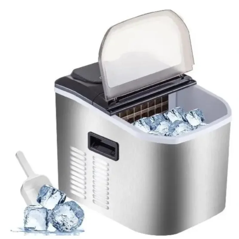 Electric Ice Maker 18KG Per 24H Automatic Manual Water Filling Portable Cube Ice Making Machine for Home Bar