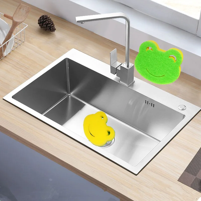 5PCSMultifunctional Reusable Frog Compound Magic Sponge Dishwashing Block Kitchen Brush Pot Brush Dish Cleaning Brush