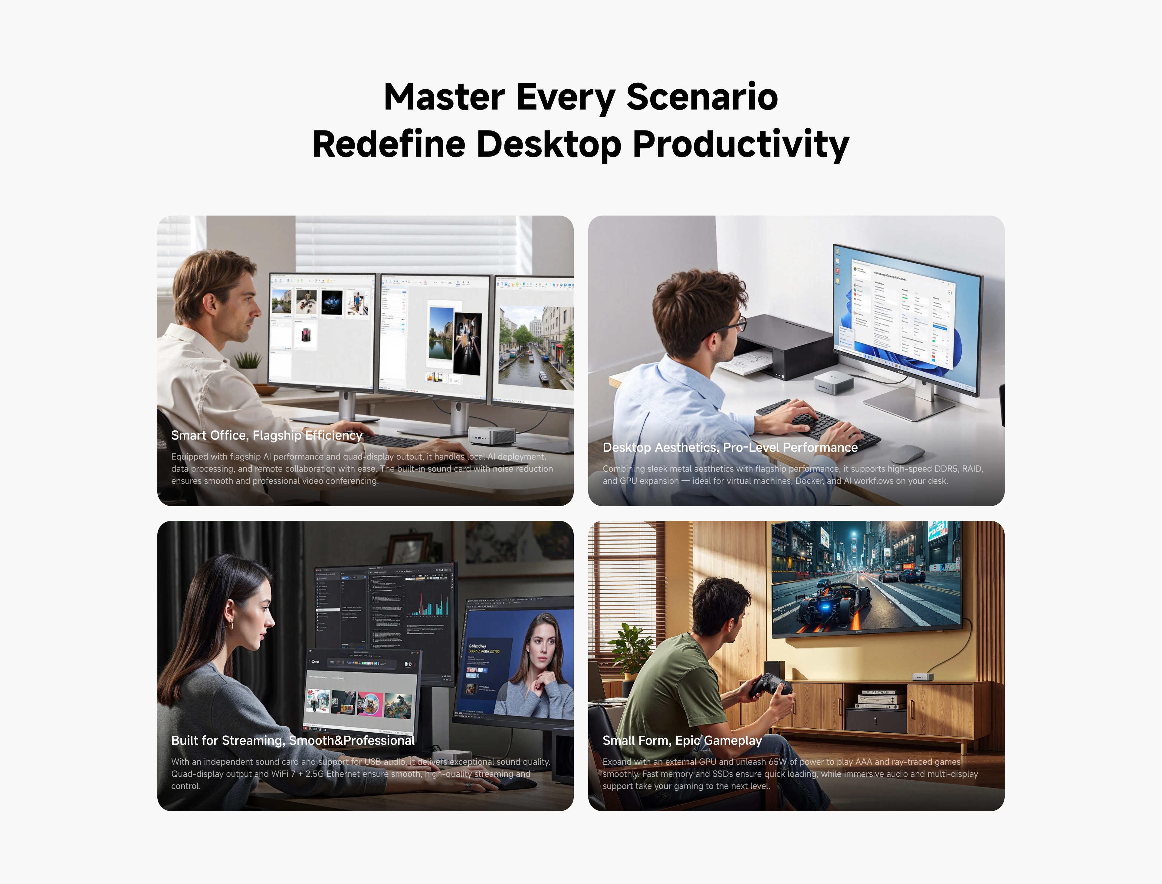 Мини-ПК MINISFORUM M1 Pro-285H AI, процессор Intel Core Ultra 9, 285H (16C/16T), USB4/RAID/OCuLink/Wi-Fi 7/BT 5,4, четырехъядерный дисплей 4K