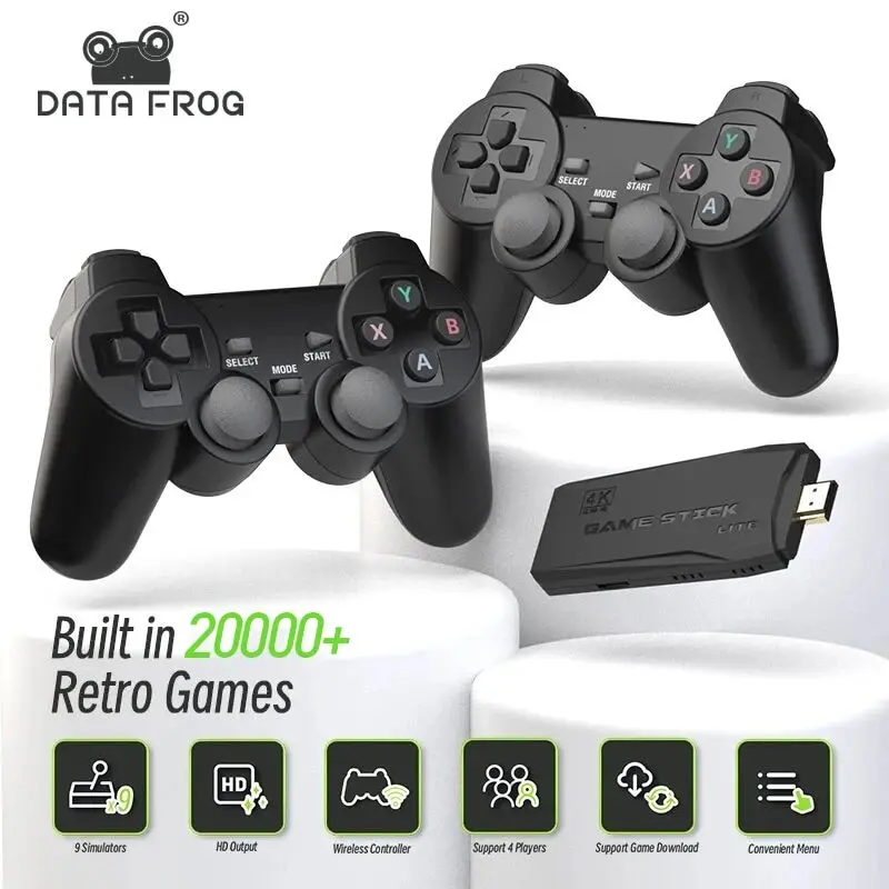 Консоль игровая Беспроводная DATA FROG, 2,4 ГГц, 4 к, 10000 игр