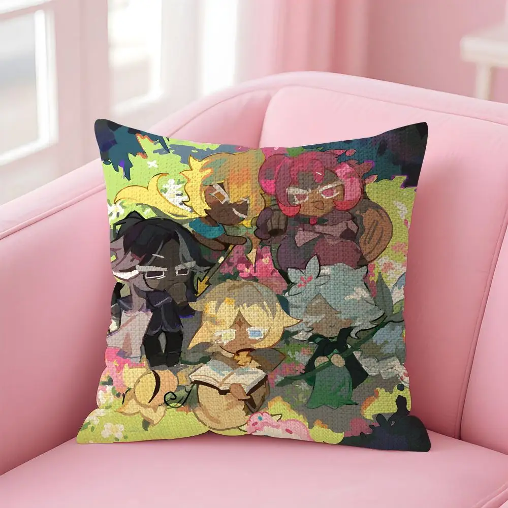 Video Game C-CookieRun Kingdom Cushion Cover Decorative Linen Throw Pillow Case Soft For Bed Sofa Car Home Decor