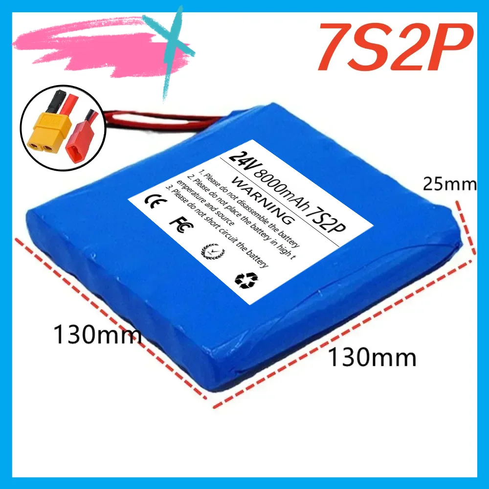 

24V Scooters Battery 7S2P 8000mAh Lithium-ion Battery Pack for Small Electric Unicycles Scooters Toys Built-in 18650 battery.