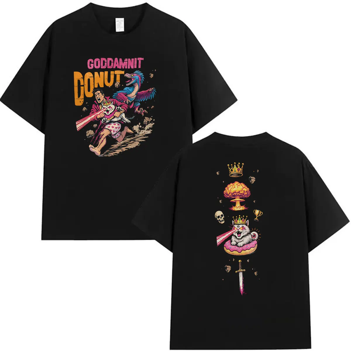 Dungeon Crawler Carl Princess Donut Game Fans T shirts Men Women Retro Harajuku Oversized Cotton T-shirt Clothing Fashion Tshirt