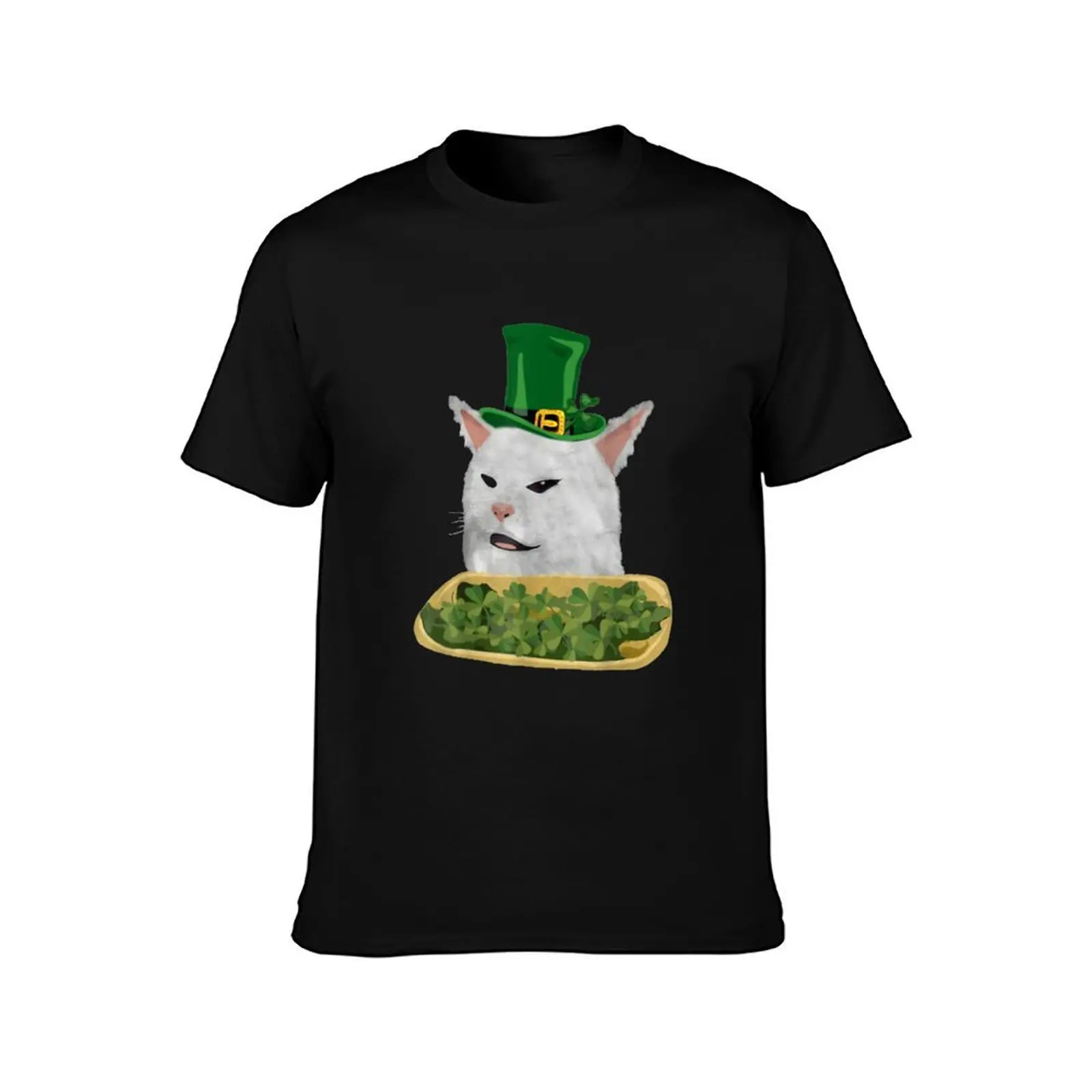 St Patricks Day Smudge Clover Smudge The Cats Eat Clover TShirt22 T-Shirt Holiday Party Tee Shirt T-Shirt