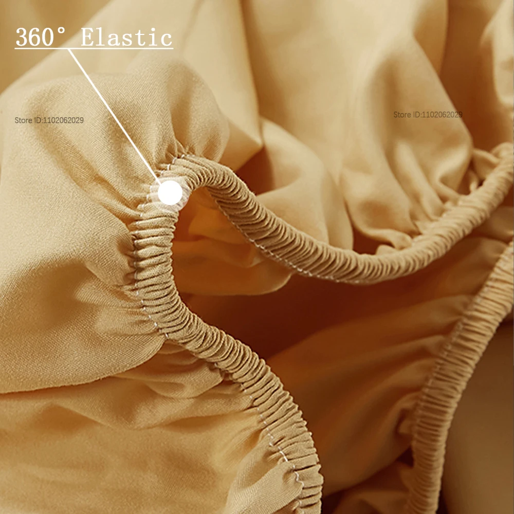 ملاءة سرير من القطن الناعم مع شريط مطاطي غطاء مرتبة بلون واحد لسرير كوين مفرد مزدوج 140/150/160/180/200