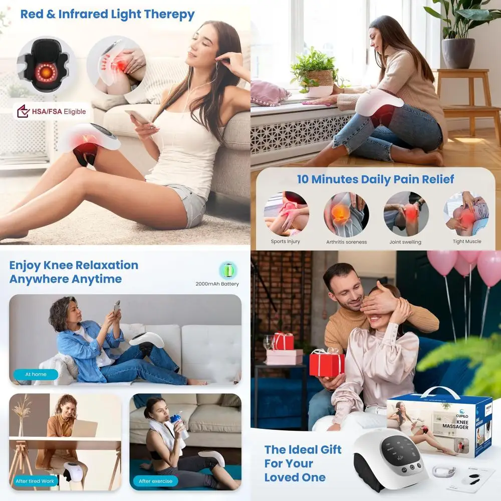 

Heat & Vibration Therapy Knee Massager for Arthritis Relief, Ideal Gift for Joint Pain and Injuries