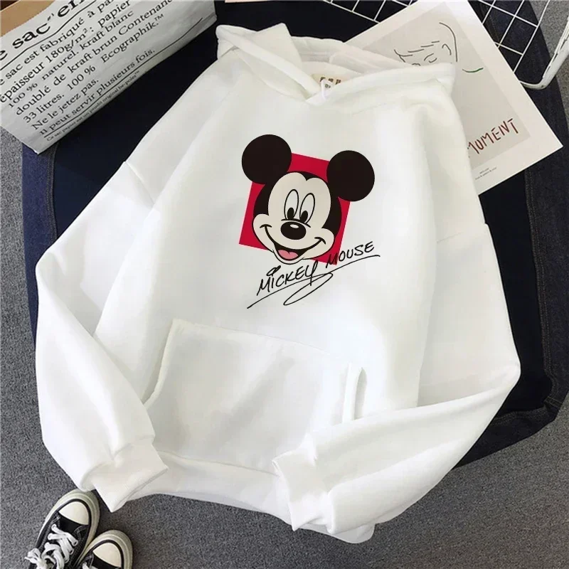 2024 New Disney Minnie Mouse Sweatshirt Clothes Mickey Hoody Top Autumn and Winter Fashion Sweatshirts Casual Y2K Women Clothing