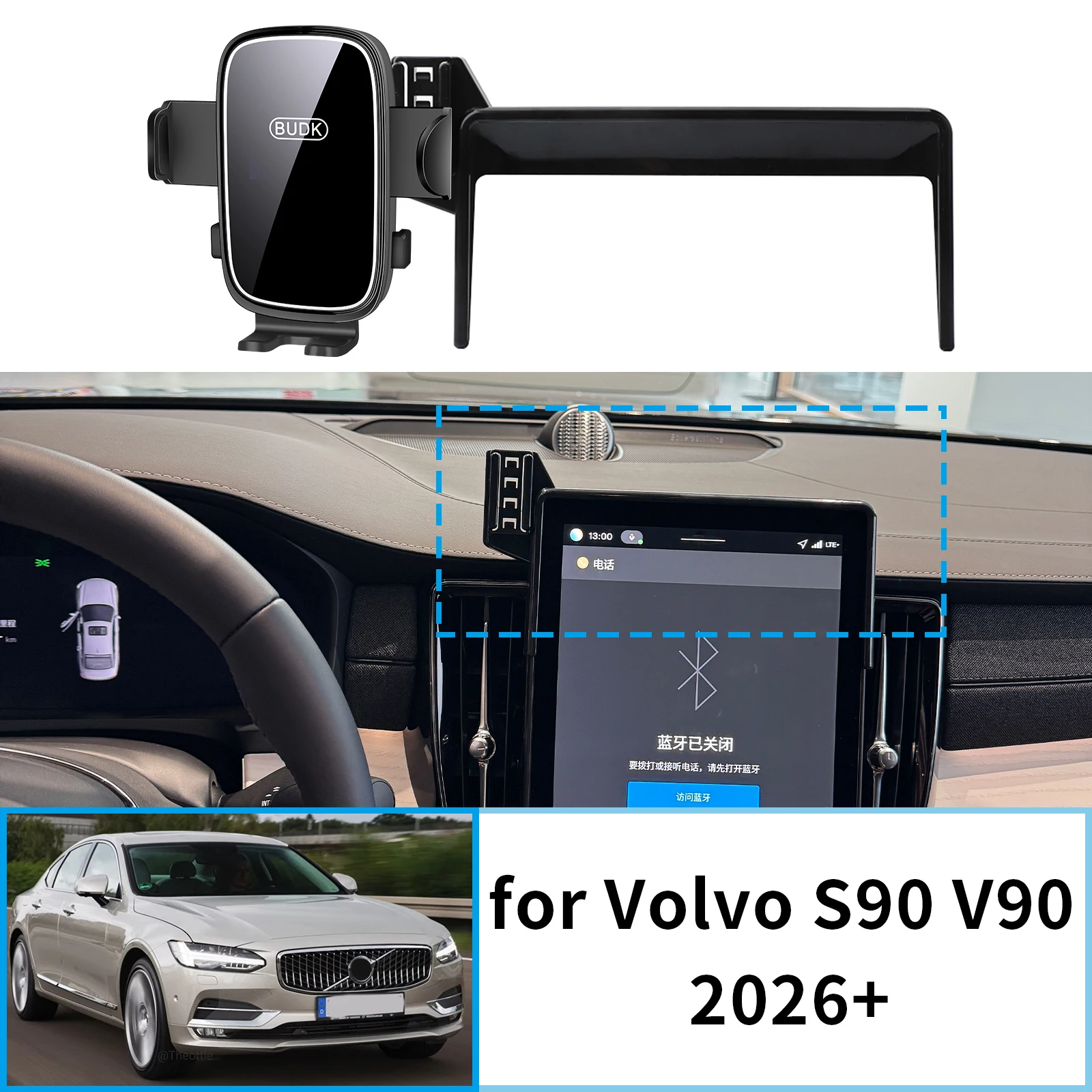 

Car Mobile Phone Holder Accessories fit for Volvo S90 V90 2026+ GPS Bracket Navigation Stand Auto