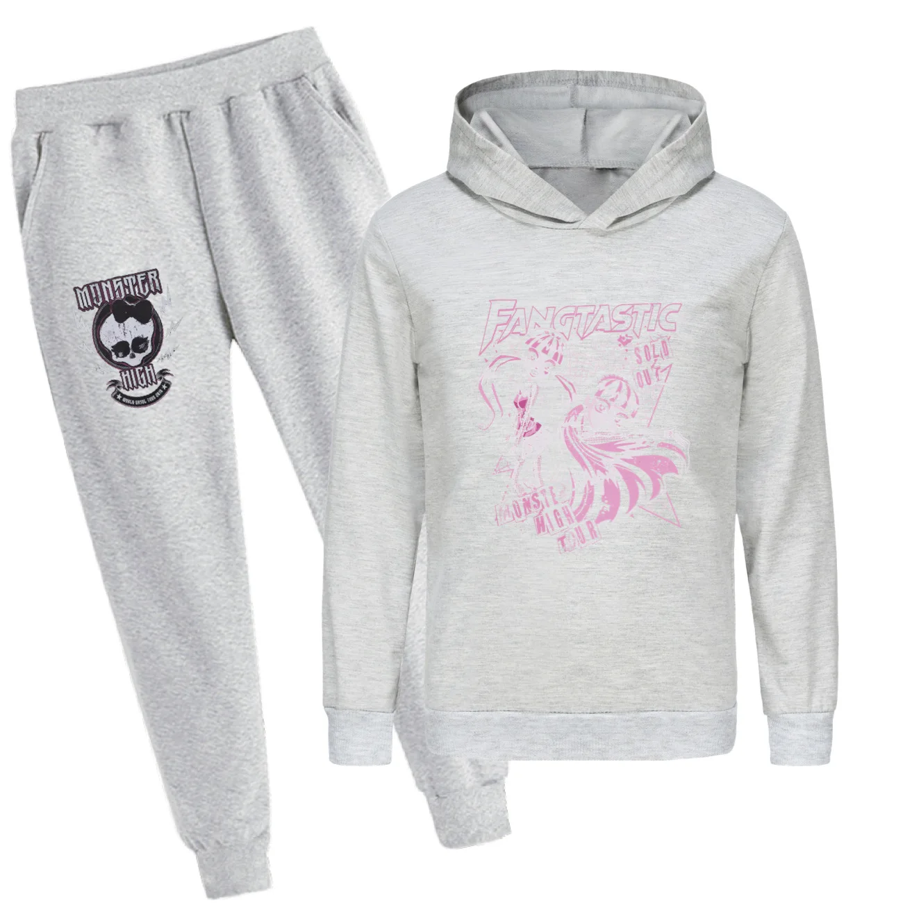 Costumes Monster High pour garçons et filles, sweats à capuche et pantalons College, sweat-shirt à manches longues, vêtements Kawaii, poupées Draculaura, 2 pièces, automne