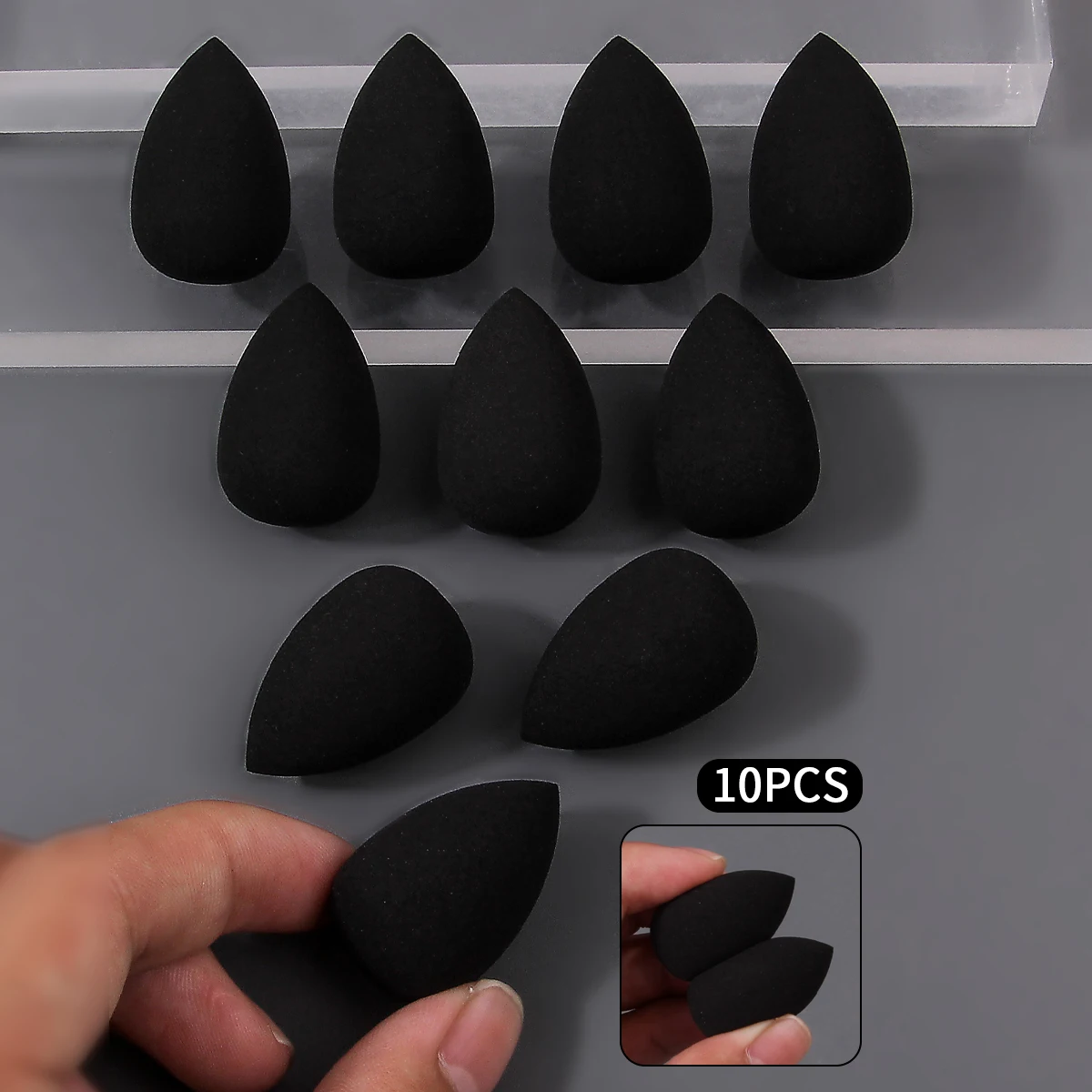 

10Pcs Elastic beauty sponge, soft and bouncy, fits well, suitable for both dry and wet use, large facial beauty tools