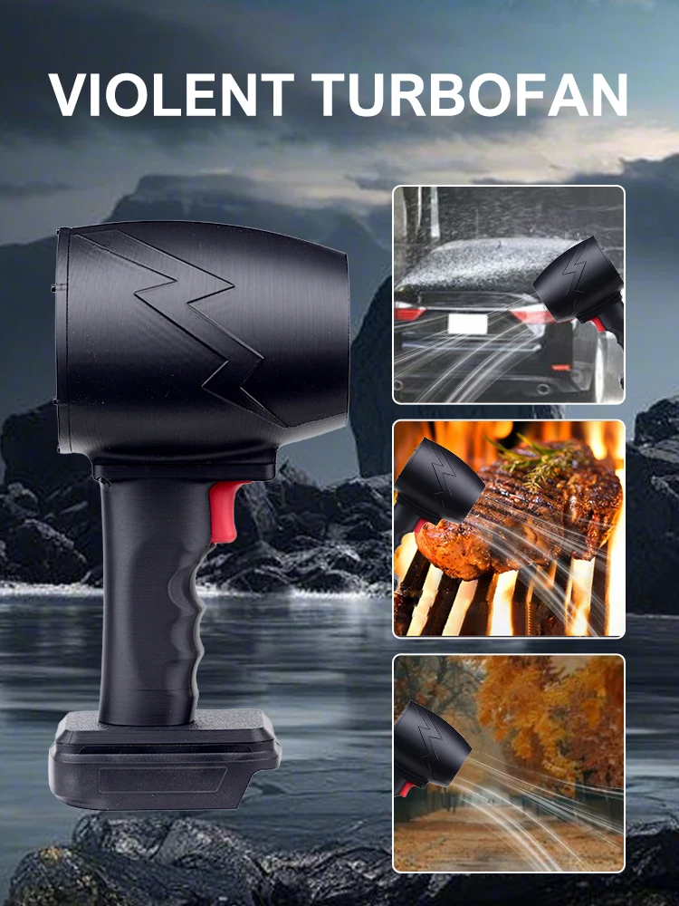 

1500 Вт Автомобильный жестокий воздуходувка Мощный ручной турбоструйный вентилятор Высокоскоростной 70 мм Бесщеточный двигатель Тяга 2800 г Автомойка Пневматический пистолет Сушилка