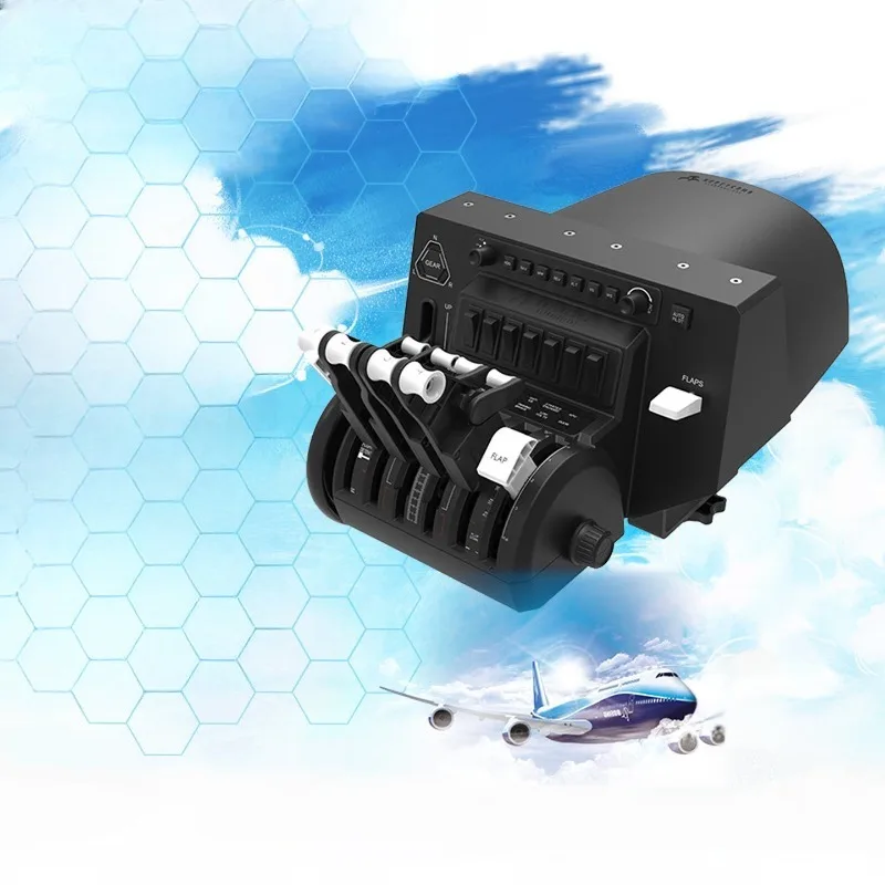 Multifunctional civil aviation flight joystick/cellular throttle combo flight simulator