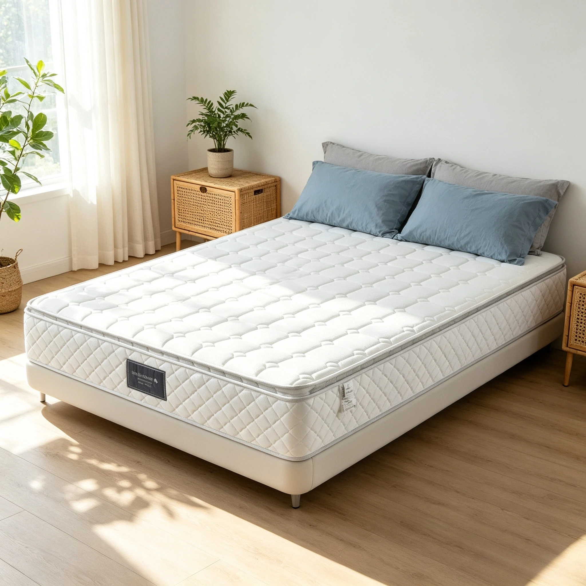 Rosahqnda Materasso a molle insacchettate 90/140/160x200 cm, materasso con supporto a 7 zone, durezza H3, altezza 25 cm, alleviamento della pressione,