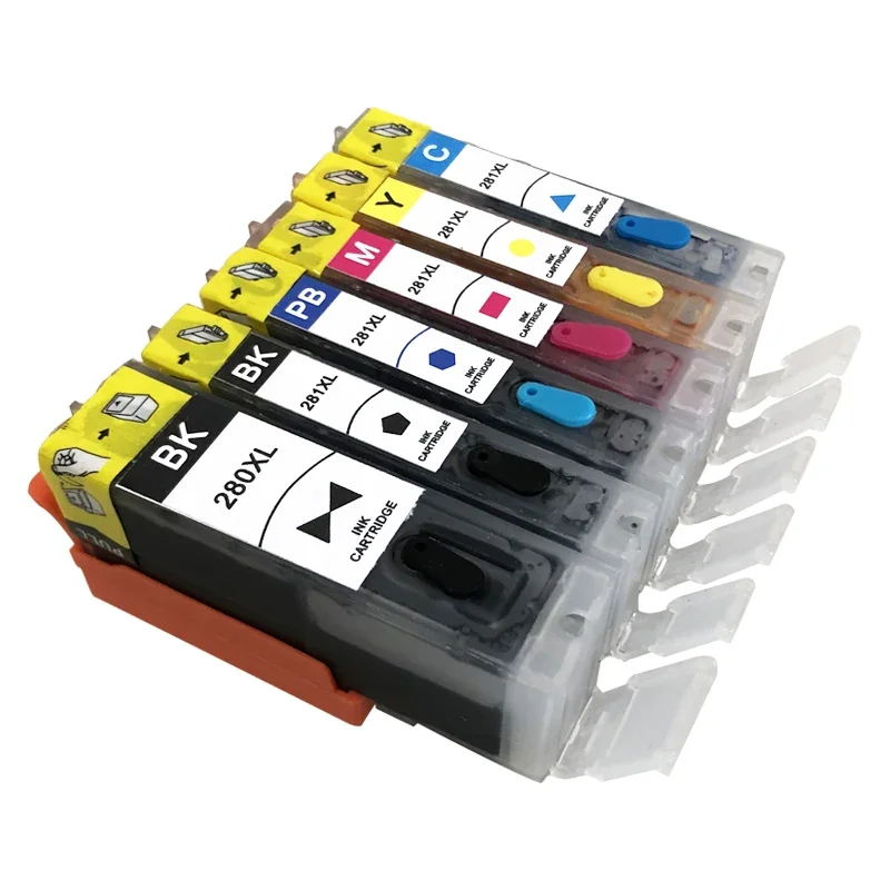 Refill PGI 280 refillable ink cartridge permanent chip For canon TS702/TR7520/TR8520/TS6120/TS6220/TS9520/ 9521C printer