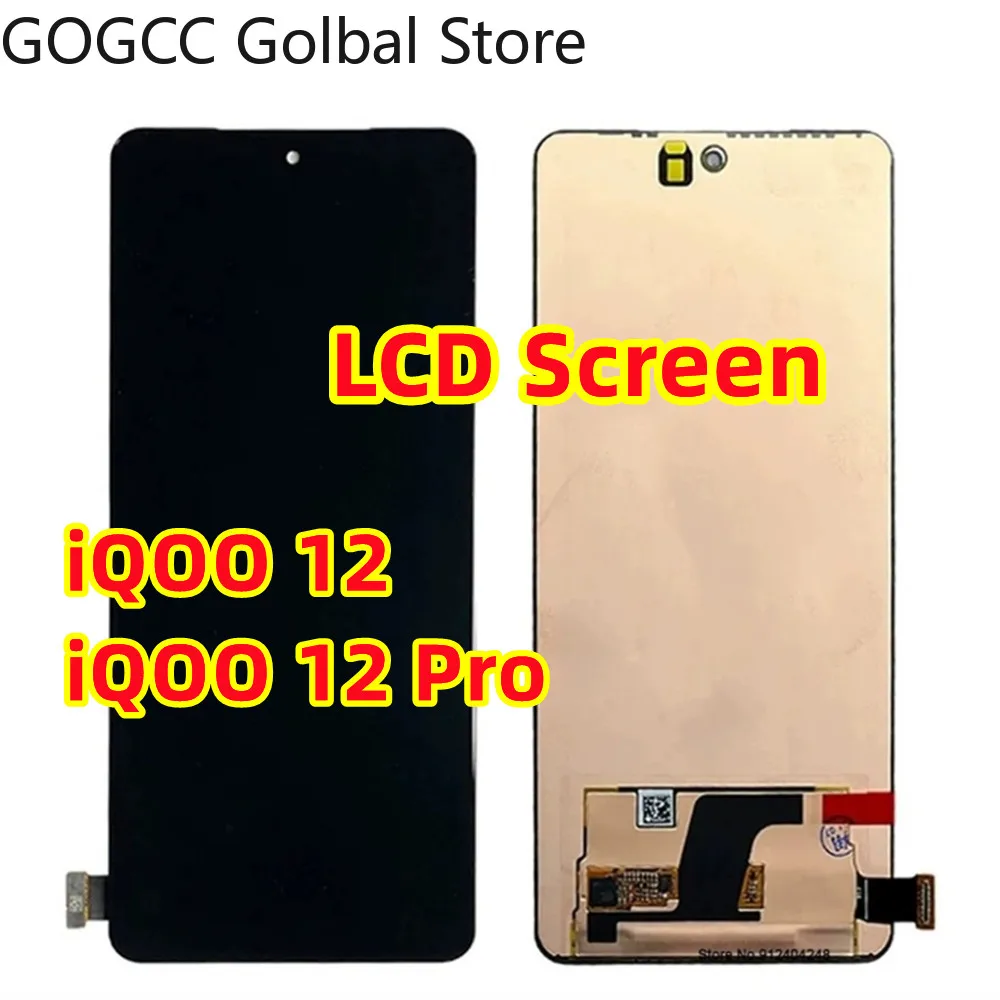 LCD Display Origina For Vivo iQOO 12，iQOO12 Pro 5G AMOLED LCD Screen Touch Digitizer Panel  Assembly V2307A / V2329A Replacement