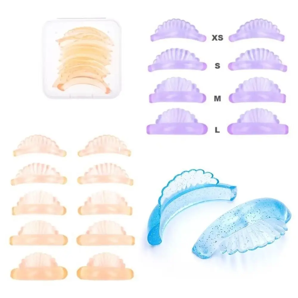 5Pairs Applicator Tools Silicone Eyelash Perm Pads 3D Eyelash Curler Accessories Shell Style Eyelash Perm Curler Multiple Sizes