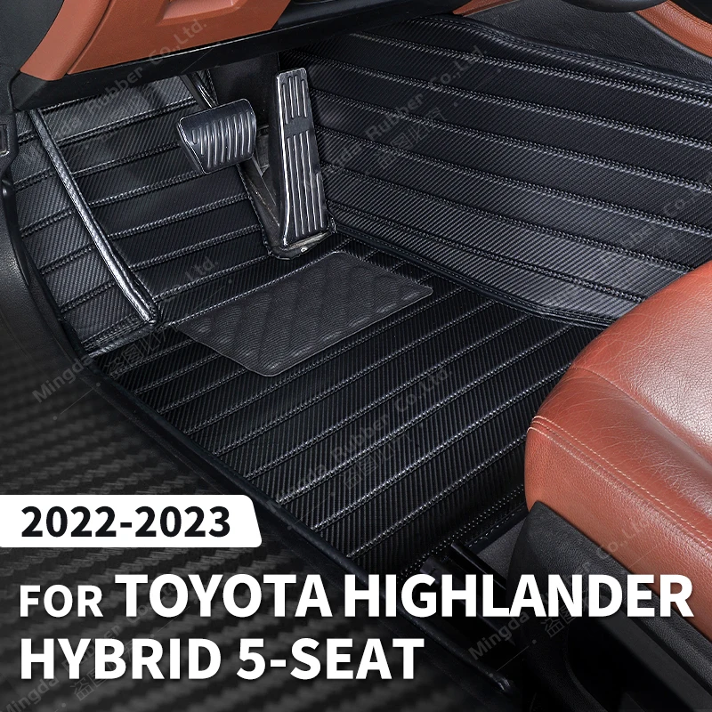 

Напольные коврики из углеродного волокна на заказ для Toyota Highlander Hybrid 5-Seat 2022 2023 футов, коврик, аксессуары для интерьера автомобиля