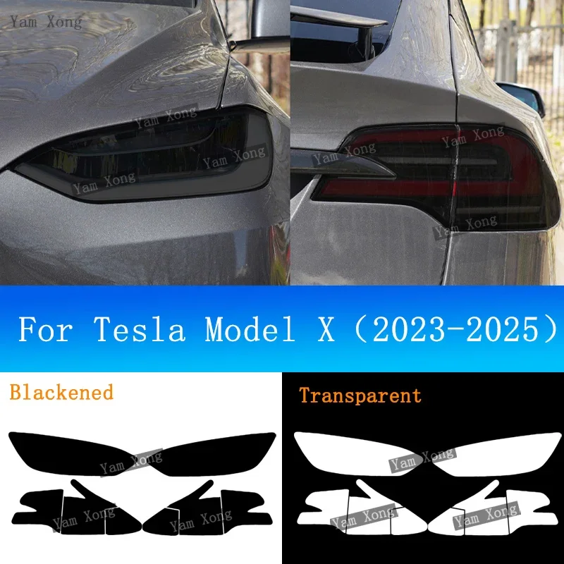 

TPU Protective Film Auto Front Light Golden Armored For Tesla Model X Tail Black Wrap Headlight Taillight Transparent Sticker