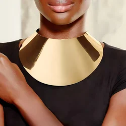 New Fashion African Choker Neck Chain Collar Punk Exaggerated Gold Color Metal Necklace Women's Neck Jewelry Accessories