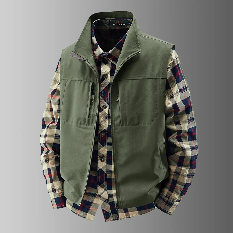 Men's Workwear Vest Outdoor Style Casual Fashionable Vest 2026 New Model Comfortable Fit for Everyday Use