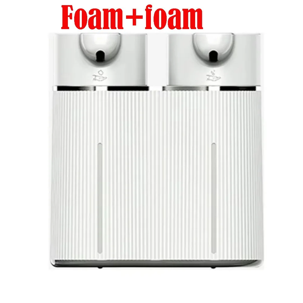 

Wall-Mounted Double-Head Soap Dispenser USB Rechargeable Infrared Sensor Foam+Liquid Soap Dispenser Automatic Operation
