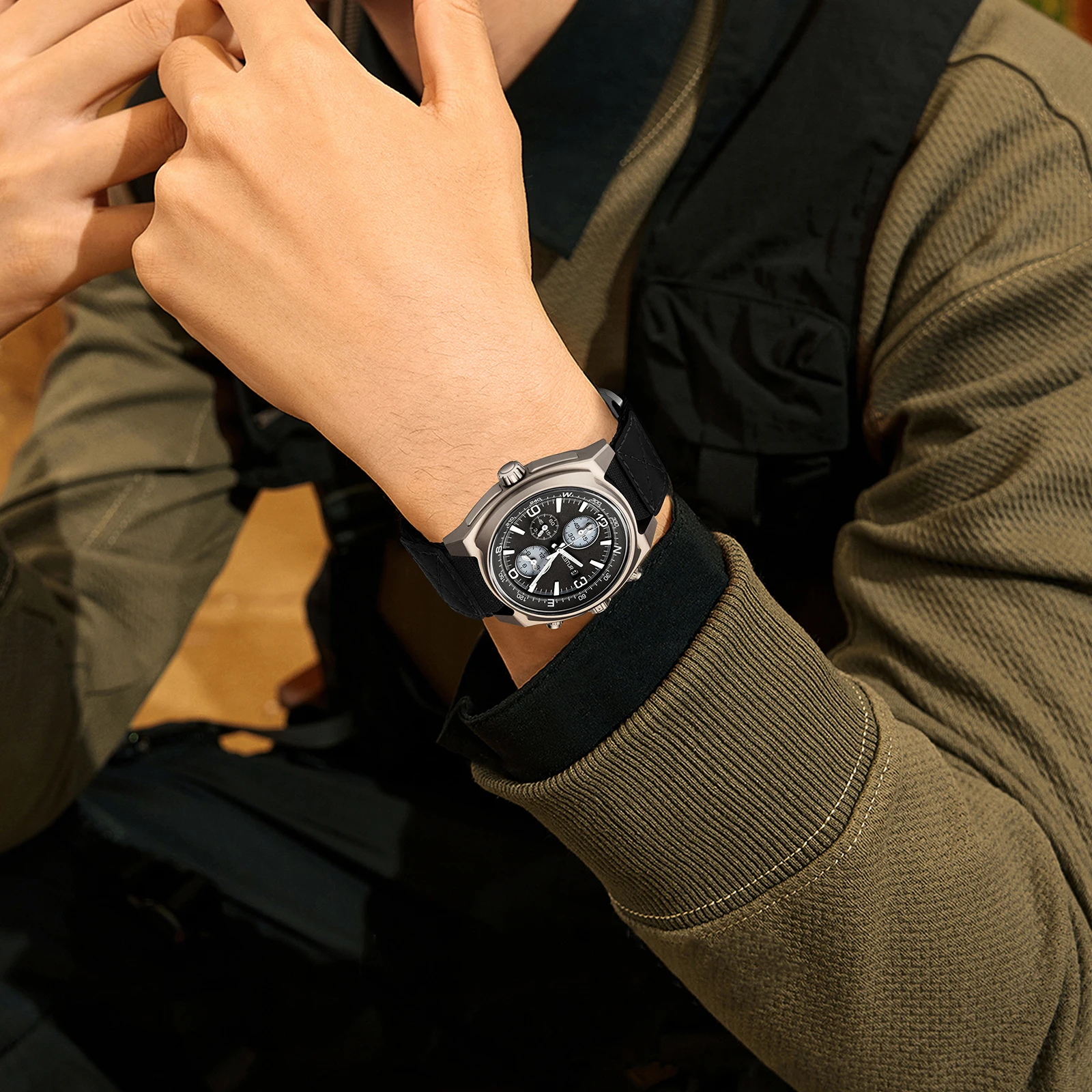 Hestur Titanium Quartz Men's Watch Field, Japan Movement Wrist Watches Solar Automatic Waterproof Luminous Sapphire high quality