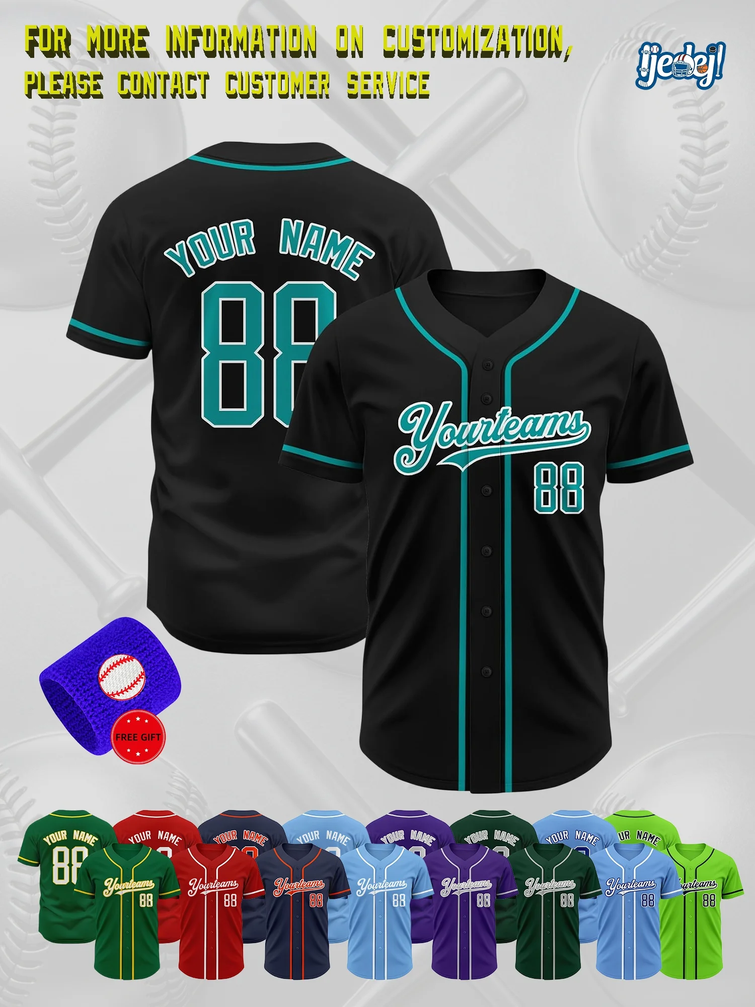 Uniformes de béisbol personalizados, camisetas de béisbol personalizadas, camisas de manga corta para uso diario para hombres y mujeres, nombres y logotipos personalizados