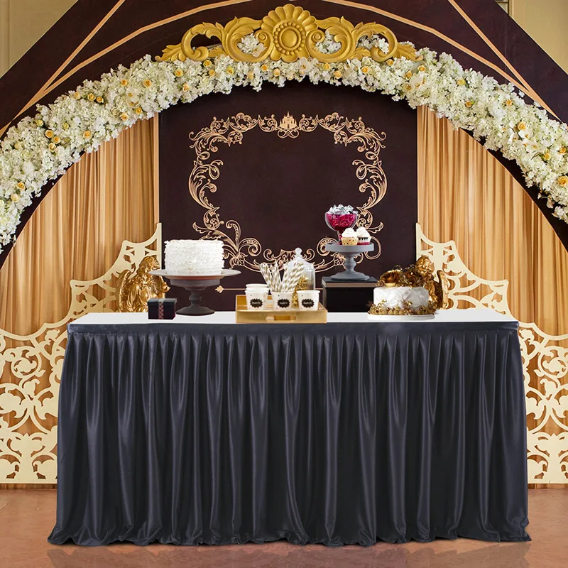 Saia de mesa de tule para decoração, check-in, sobremesa, casamento, hotel, conferência, festa de aniversário