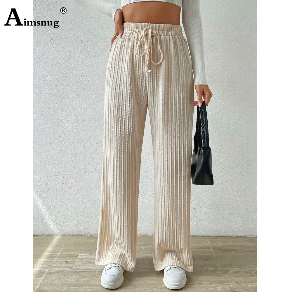 

Womens Casual Straight Leg Pants Solid Apricot Knit Pleated Trousers Plus Size 3xl Women High Cut Fashion Elastic Waist Pants