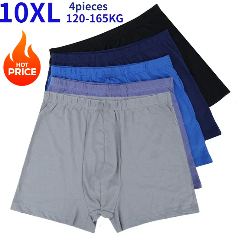 Plus Men Cotton Underpants Breathable Intimate  Underwear Male Boxer Solid Panties Shorts Men's Man Boxers Large Size 10XL9XL8XL