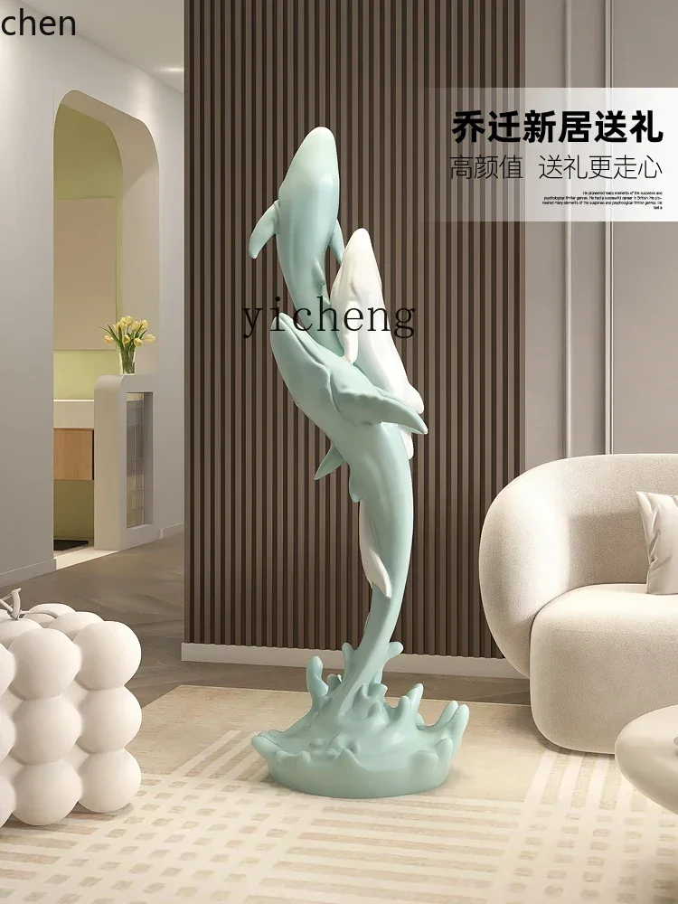 ZMLlight luxury whale large floor lamp ornament home accessories living room TV cabinet sofa