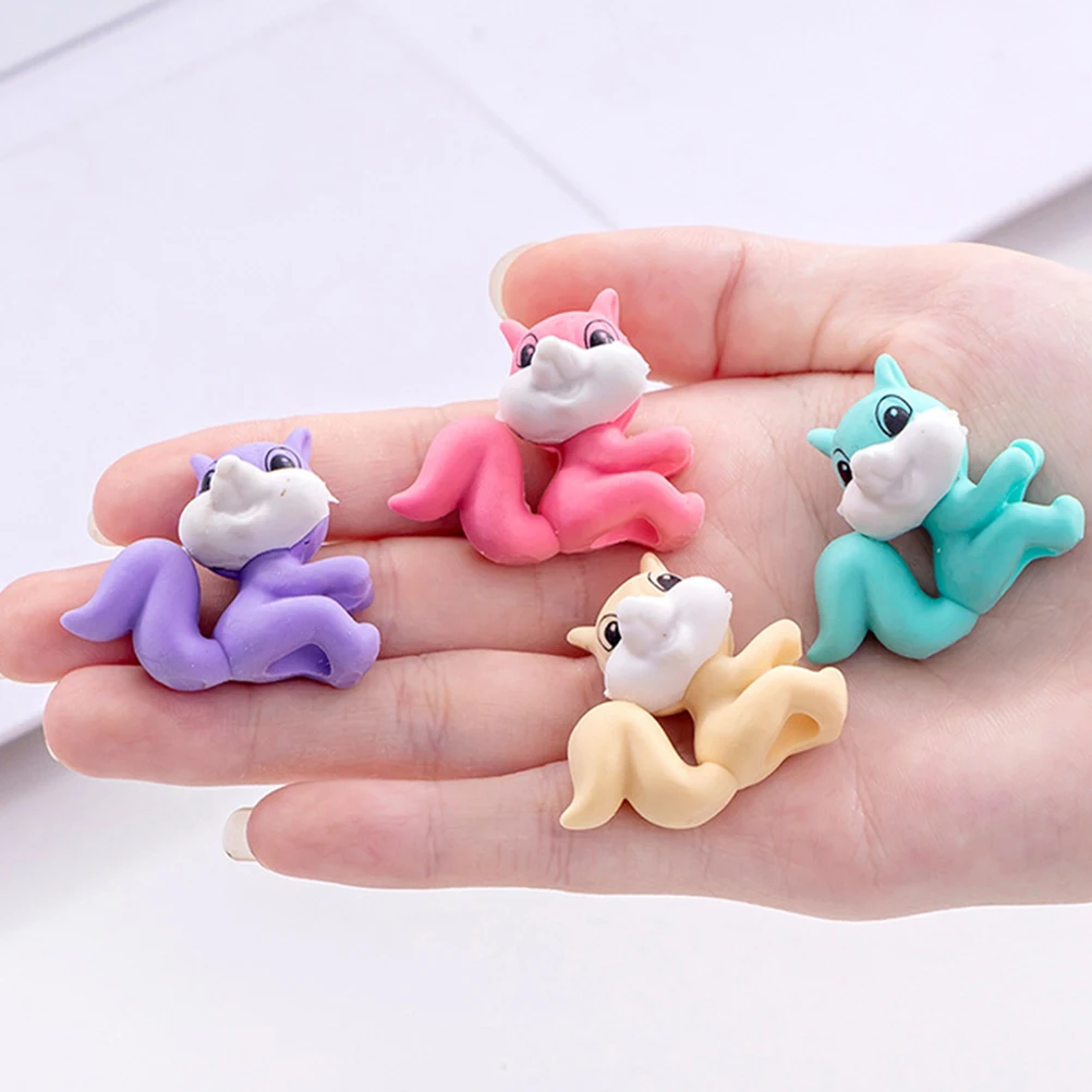 

50 Pcs Mini Squirrel Eraser Toddler Erasers for Kids Plastic Cute Cartoon Animal