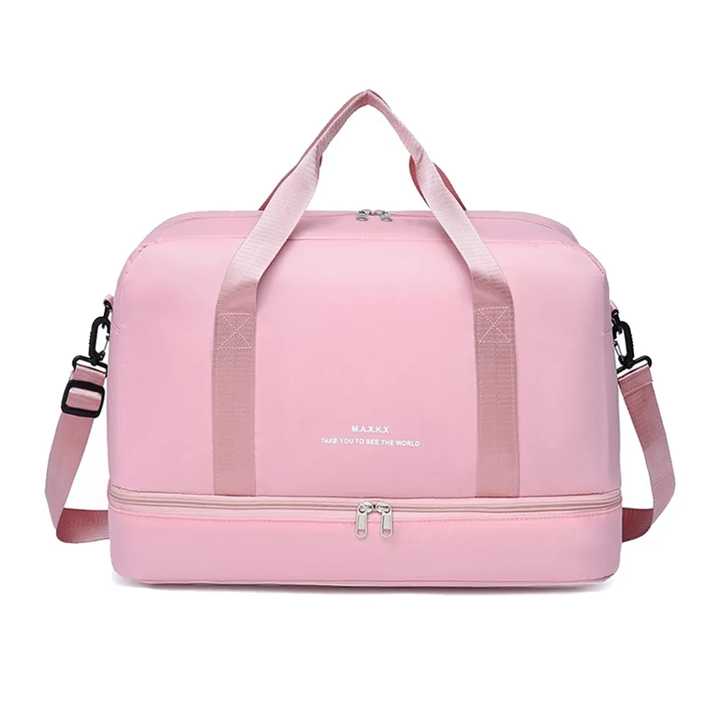 

Спортивная сумка большой вместимости, регулируемый плечевой ремень, однотонная дорожная сумка, многофункциональная сумка для сухого и влажного хранения для беременных